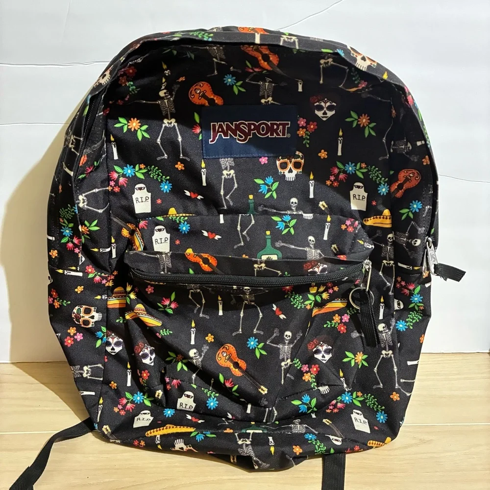 JanSport Skeleton Backpack Day Of The Dead Dia De Muertos Novelty Print Festival